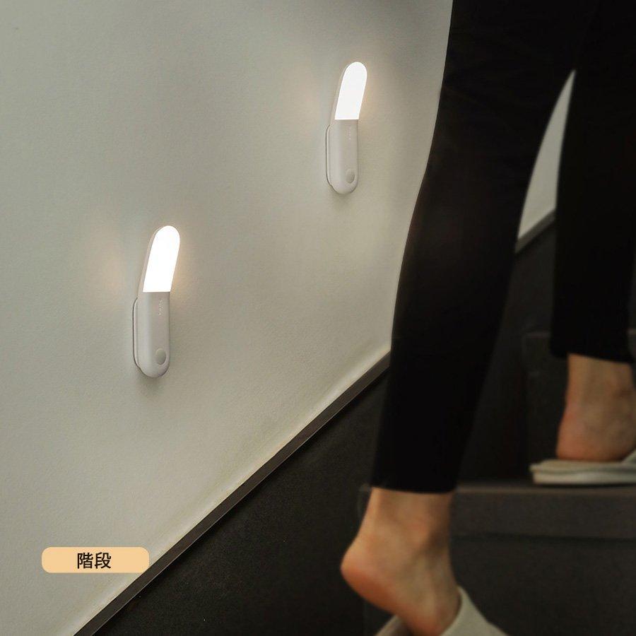 当日発送 LED人感センサーライト USB充電式 Baseus 調整可能 明暗センサー 省エネ 両面テープ 階段 台所の手元灯クロゼット 寝室 玄関 洗面所 車庫 物置 w011A(ライト:ホワイト)