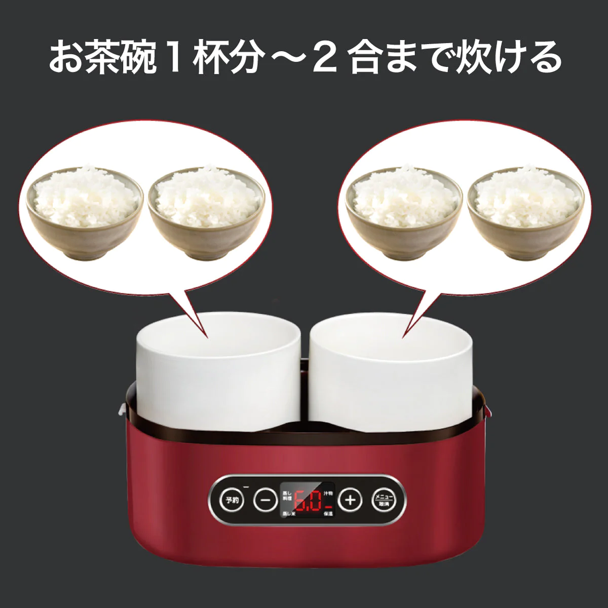 レッド　マルチ炊飯器 SY-110 コンパクト スチーマー【エコ得】