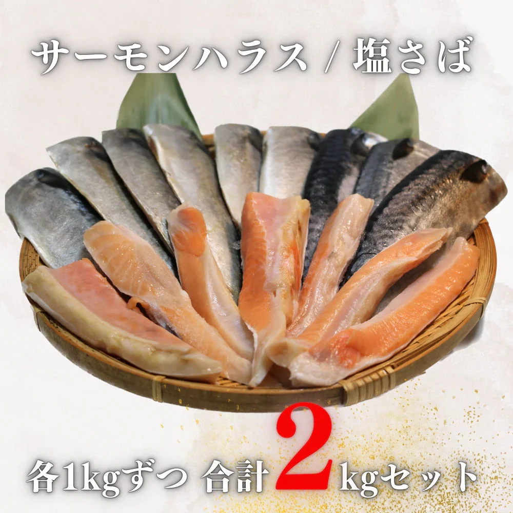 【数量限定 訳あり】 サーモンハラス塩干し/塩さば 2種大盛り 2kg サーモン 塩サバ さば 鯖 鮭 大容量 お買い得 セット 料理 シーフード 海鮮 食品 合わせ買い まとめ買い 商品 通販 惣菜 お取り寄せ グルメ 大人気 人気 おすすめ オススメ