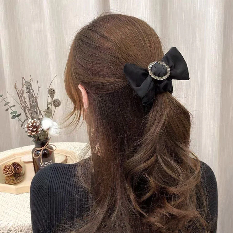 (レッド)ヘアゴム　シュシュ　キラキラヘアアクセサリー　ラインストーン　ヘアポニー  まとめ髪 おしゃれ　かわいい　髪飾り