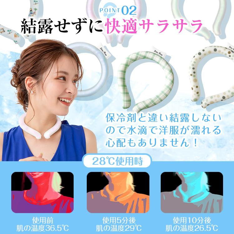 【Mサイズ グリーン 2個セット】［ネックリングセール］爽快リングW 2層構造 28℃ 凍結 クール 長持ち 熱中症対策 ny623【ゲリラセール】