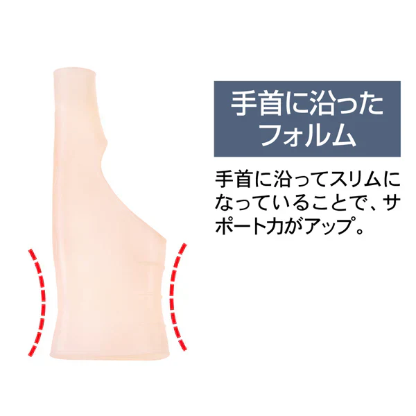 お医者さんの手首ゲルサポーター 人肌に近い「疑似生体ゲル」使用 皮膚と一体化したようにぴったりフィットしサポート 医療用でも使われている「疑似生体ゲル」を使用した手首サポーター 突起で指、手首の関節をサポート 薄すぎず 程よい厚さで破れにくい  整形外科医との共同開発 肌にしっかりと密着 手や指を動かしてもズレません