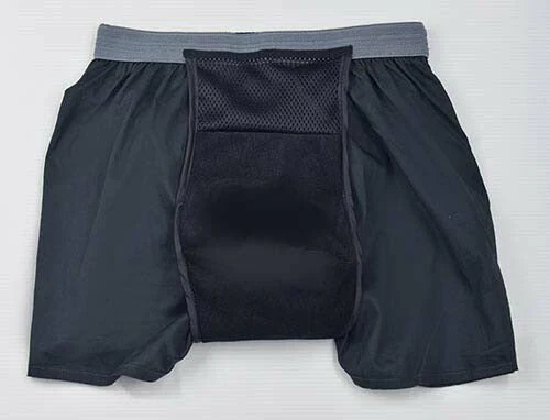 【Ｌサイズ】軽失禁パンツ 尿もれパンツ トランクス 3枚組 男性用 メンズ 吸水パッド M-LL ロングガード・トランクス３色組