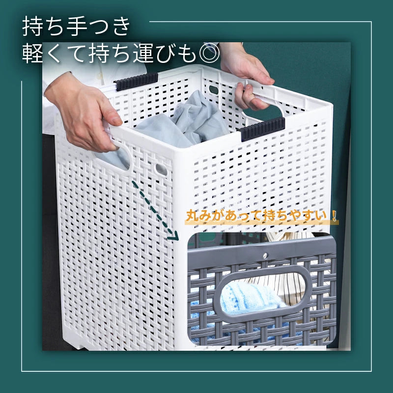 【ブラック　L(63×34×44cm)】ランドリーバスケット 折りたたみ スリム 大容量 M L 便利 フォールディングバスケット 洗濯かご おしゃれ モダン 北欧 シンプル カゴ ランドリー収納 洗面所
