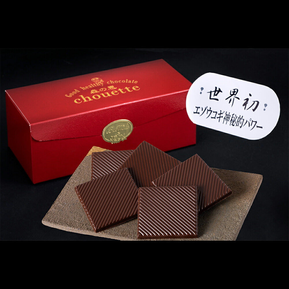 ビターチョコレート エゾウコギ入り 「森の恵シュエット」 《ビター・スクエア24枚入》