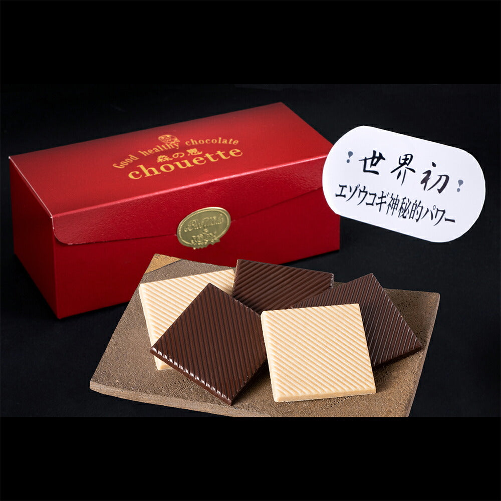 チョコレート ビター ホワイト エゾウコギ入り「森の恵シュエット」《詰め合わせ・スクエア24枚入》