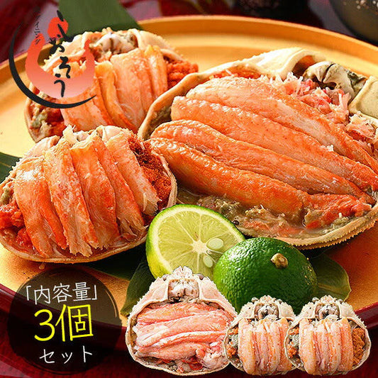 冬の味覚 甲羅盛りセット極 越前産ズワイガニ 中サイズ×1個（甲羅横幅 約11cm）セイコガニ 小サイズ 70g前後×2個（甲羅横幅 約7.5cm） 母の日 プレゼント ギフト  母の日思いの 健康 実用的 父の日 子供 孫