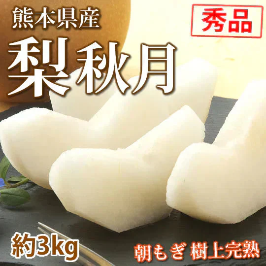 【9月中旬～下旬頃より順次出荷】梨 秋月 送料無料 秀品 約3kg 6〜10玉 熊本県産 お取り寄せ フルーツ ナシ なし 幸水 秋月 新高