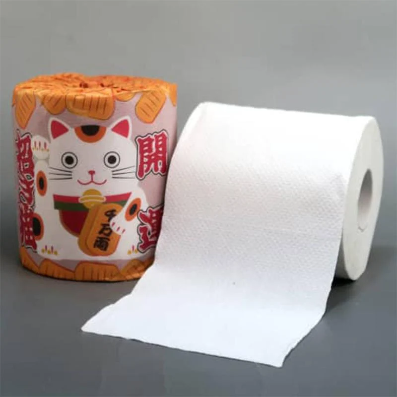 2ロールX50個 開運トイレットペーパー 招き猫＆ダルマ ダブル30M
