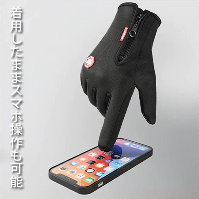 (Ⅼサイズ) スマホ対応・防風・保温・滑り止め 裏起毛グローブ ホットハンズ グローブ 自転車 登山 サイクリング 釣り アウトドア スポーツ 通勤 通学 作業用 秋冬男女兼用