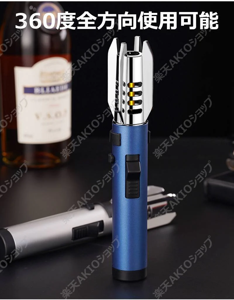 ガストーチパパーナ 注入式 ガスライター 防風 キャンプ 火起こし 軽量 小型 携帯便利 アウトドア 防災グッズ 非常用 父の日 s123B(シルバー)
