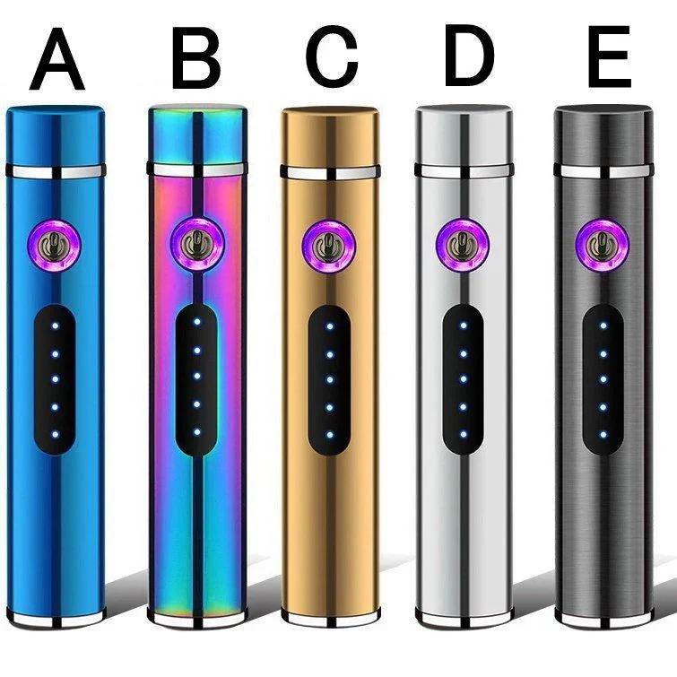 当日発送 電子ライター USB充電式 防風  PSE認証 防水 無炎 Miniサイズ 使用便利 携帯便利 おしゃれ アウトドア用トーチ　防風 軽量 w187D(シルバー)