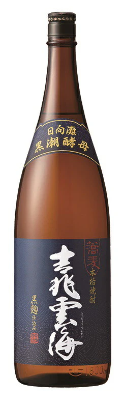 雲海酒造吉兆雲海 そば 黒麹仕込み 25度 1800ml 1.8L 1本【ご注文は6本まで同梱可能】