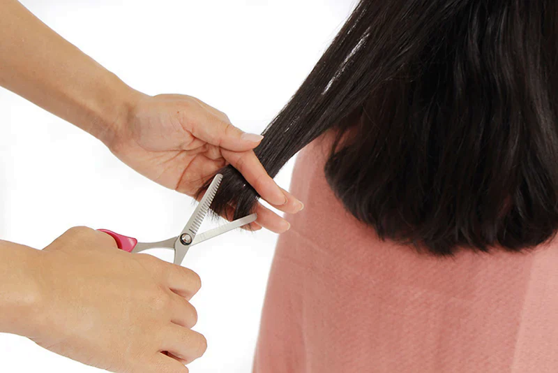日本製職人の手作りスキハサミ [ すきばさみ すきバサミ 散髪 ヘアカット 散髪用ハサミ セルフカット 子ども 家庭用 関職人 高級 安定 Ｖ字カット ステンレス ]