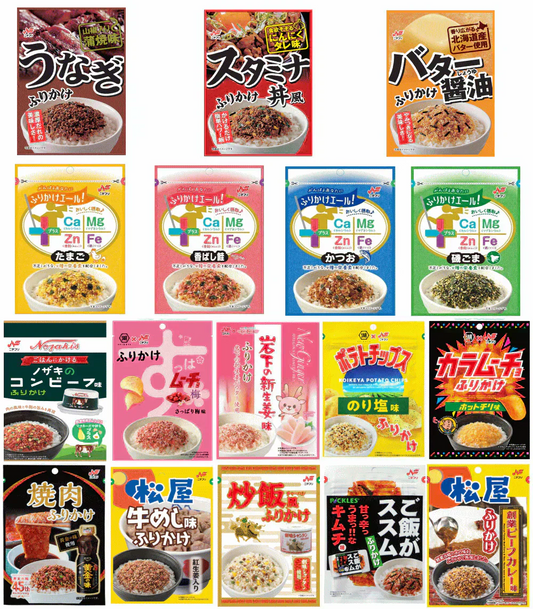 【大創業祭50周年特別企画】ニチフリ 面白い再現ふりかけ 4袋 エバラ黄金の味 松屋牛めし味 創味シャンタン 岩下の新生姜味 カラムーチョ ポテトチップスのり塩味 全国送料無料