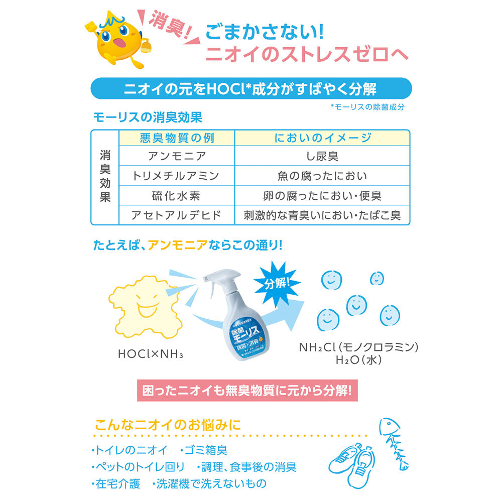 除菌モーリス 弱酸性次亜塩素酸水 400mlスプレー 10本