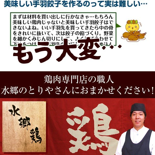 【3人シェア買いでお得】8秒に1本売れてる！手羽先餃子40本セット