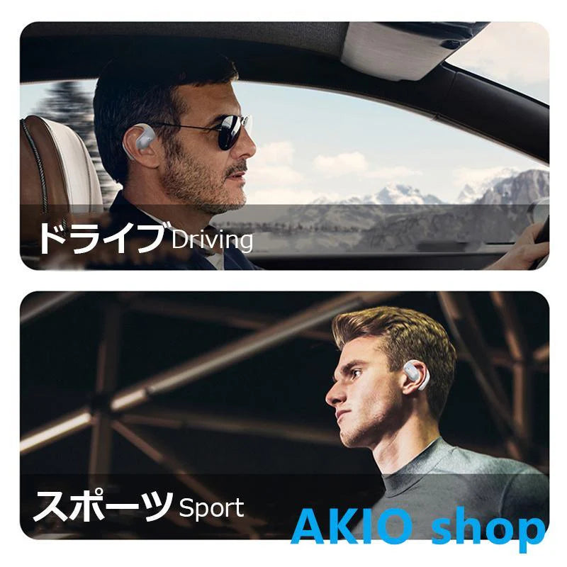 ワイヤレスイヤホン Bluetooth5.3 空気伝導 両耳/片耳 耳掛け OWS式 Siri対応 周囲の音が聞こえる 落ちにくい HiFi 高音質 マイク内蔵 ENCノイズキャ s103B(ホワイト)