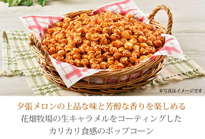 花畑牧場 プレミアムポップコーン 夕張メロン生キャラメル 90g 2個セット メール便 送料無料 送料込 北海道産 お菓子 おやつ 手造り お土産 手土産 プレゼント 贈り物 お茶請け メロン果汁