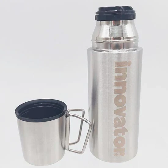 水筒 保温 保冷 ステンレス ボトル 400ml イノベーター (ソリッドシルバー)お弁当 熱中症対策