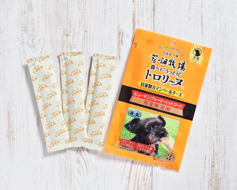 犬用 花畑牧場 犬用トロリーヌ 自家製カマンベールチーズ (28g 3本) 4個セット 送料無料 無添加 北海道 十勝 おやつ チーズ コラーゲン ヒアルロン酸 ペットフード ドックフード