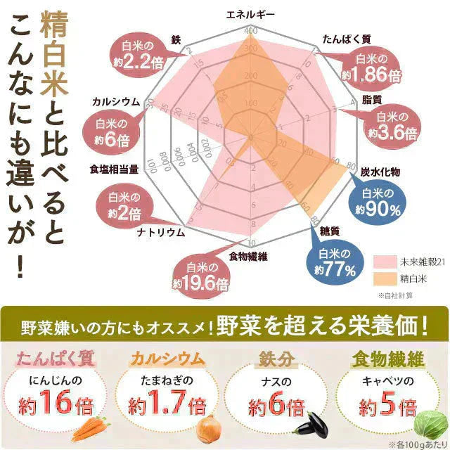 800g 完全国産 未来雑穀21+マンナン (400g×2袋) 雑穀米 送料無料