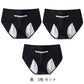サニタリーショーツ 3枚入 ブラック Mサイズ レディース 綿 ストレッチ 生理用 パンツ 防水ゾーン 漏れ防止 ポケット 下着 通気性抜群 女性 中学生 高校生 20代 30代 40代