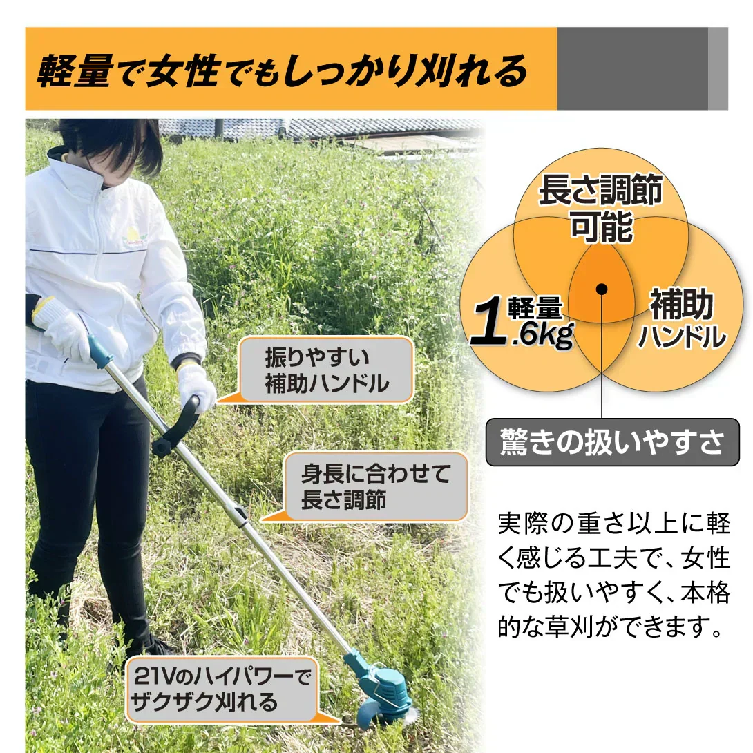 充電式 NEWパワフル軽量草刈機 1組 【発送予定は商品詳細説明参照】 マキタバッテリ互換 草刈り機