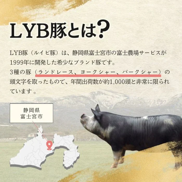 【ルイビ豚（LYB豚）3種セット】2kg（焼肉もも1kg・小間500g・挽肉500g）富士山麓産ブランド豚