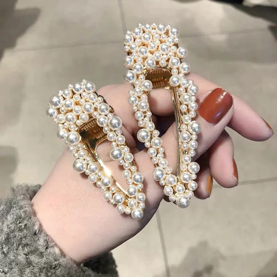 (A04)ヘアピン パールビーズヘアピン パッチン留め かわいい ヘアアクセサリー ヘア留め前髪 かわいい 髪飾り