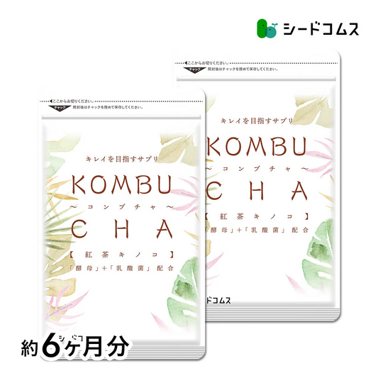 コンブチャ《約6ヶ月分》ダイエット サプリ サプリメント 美容 健康 酵素 乳酸菌  紅茶キノコ 酵母 ビタミンD 葉酸 ビタミンC ビタミンB 大豆ペプチド コンブ【大容量】
