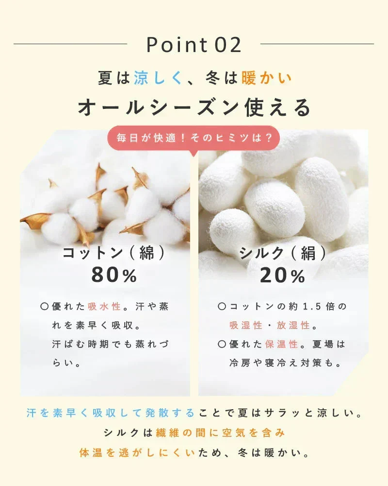 【フリー-アイボリー】【商品名：日本製シルク腹巻】