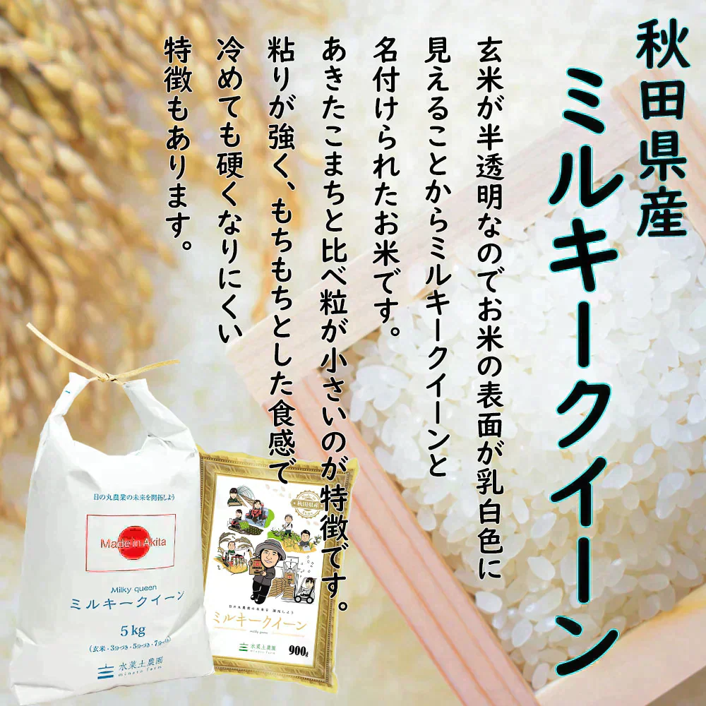 秋田県産 ミルキークイーン 精米5kg 令和7年産【古代米プレゼント付き】
