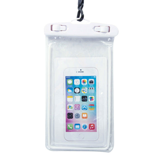 スマホ 防水ケース 白 蓄光タイプ 1個 暗所でも光る 防水カバー IPX8 ストラップ付き iPhone Galaxy 各種携帯電話対応 防水バッグ お風呂 釣り ポイント消耗