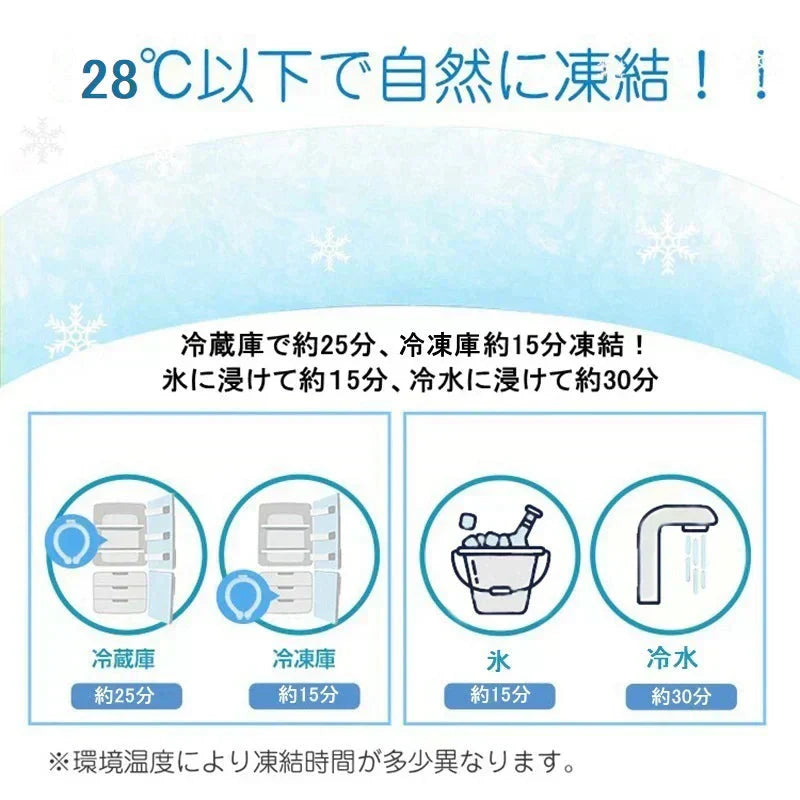【ブルー 大人サイズ 1個 送料無料】ネッククーラー 即冷却 冷却グッズ 暑さ対策用品 クールリング アイスリング 自然凍結 スマートアイス ネックバンド 温度でひんやりキープ 繰り返し 暑さ対策 冷却グッズ 首 冷却 電池なし 送料無料