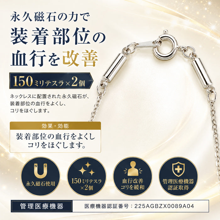 磁気ネックレス 女性用 おしゃれ 医療機器 磁気ネックレス 45cm キュービックジルコニア 煌きの キュービックジルコニア馬蹄 磁気ネックレス 肩こり ギフト プレゼント 母の日 敬老の日 誕生日 還暦祝い 仕事 オフィスワーク デスクワーク テレワーク