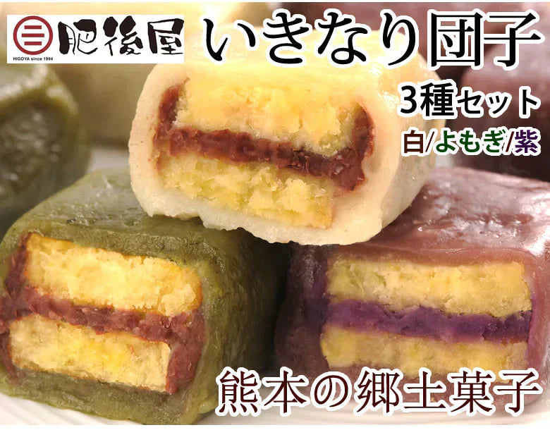 いきなり団子 送料無料 3種セット 10個入り 熊本名物 お取り寄せ 肥後屋 モチモチ食感の和スイーツ 和菓子 団子 あんこ もち