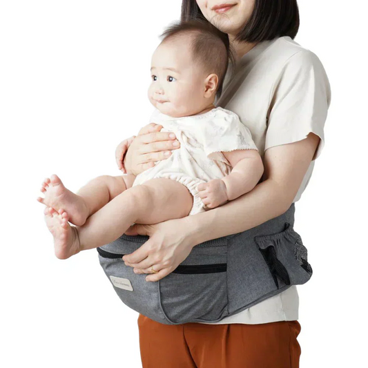 【保育士推薦】ヒップシート 抱っこ紐 抱っこひも だっこひも 滑り止め付 ウエストポーチ 赤ちゃん Plaisiureux（プレジュール）グレー