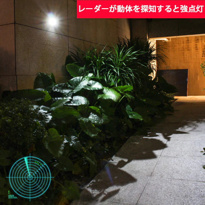 センサーライト ソーラー 明暗人感センサー レーダー探知 多面発(w003)