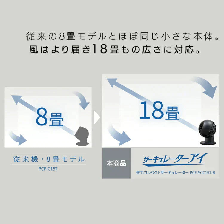 【カートアップNG】【マットブラック】サーキュレーター アイリスオーヤマ サーキュレータアイ 18畳 扇風機 上下左右首振り PCF-SCC15T-DT・Ｂ・H・Ｗ マットホワイトサーキュレータ 静音 首振り 小型 軽量 扇風機 送風 小型送風機 部屋干し 送風機 リモコン おしゃれ