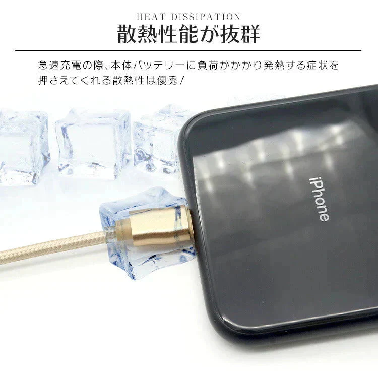 【3本セット】【0.25m】【ゴールド】iPhone 充電 ケーブル 断線しにくい 急速充電 2m 1.5m 1m 50cm 25cm データ 充電器 Lightningケーブル ライトニングケーブル スマホ アイフォン usb iPad iPhone 13 12 SE3 SE2 11 XS MAX X XR Pro Max mini