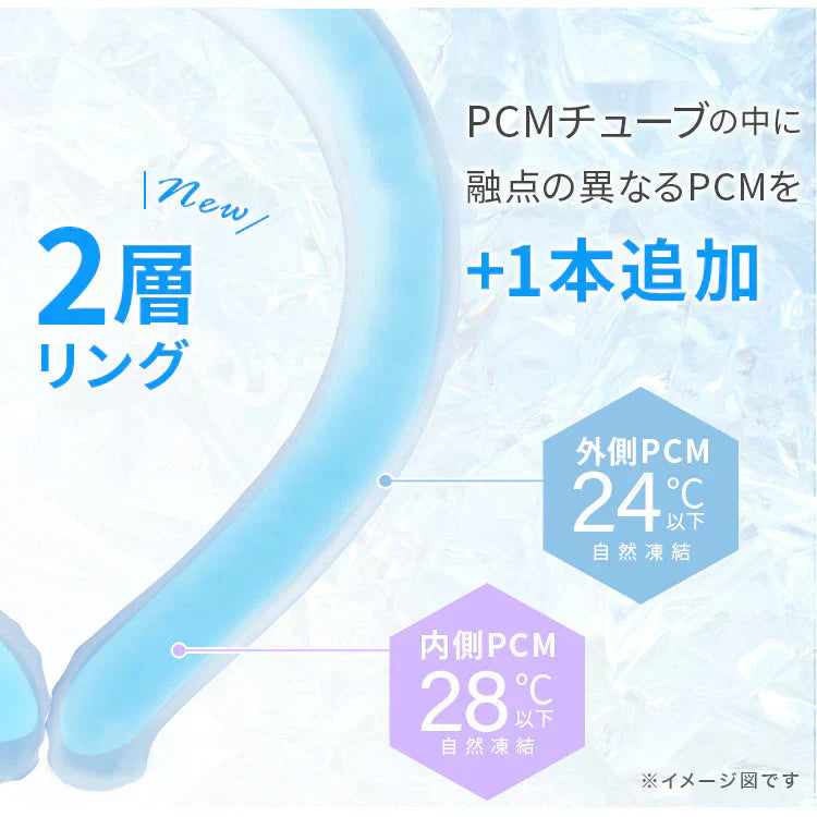 【Mサイズ】【ブルー】【2層タイプ】クールリング 2層ネッククーラー キッズ 大人 ネッククーラー クールネックリング アイスネックリング 冷感リング クールネック 涼しい 冷却 子供 保冷剤 暑さ対策 冷たい ひんやり 冷感 ひんやりグッズ くすみカラー 送料無料