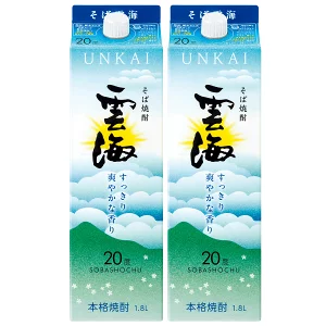 【送料無料】雲海酒造 雲海そば 20度 パック 1800ml 1.8L×2本【北海道・沖縄県・東北・四国・九州地方は必ず送料が掛かります】