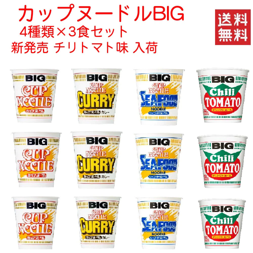 日清カップヌードル　日清食品 カップヌードル big ビッグ 4柄×3個 12食セット