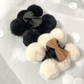 (ベージュ)ヘア留め ヘアアクセサリー フェイクファーバンスクリップ 髪飾り 上品 パーティー飾り