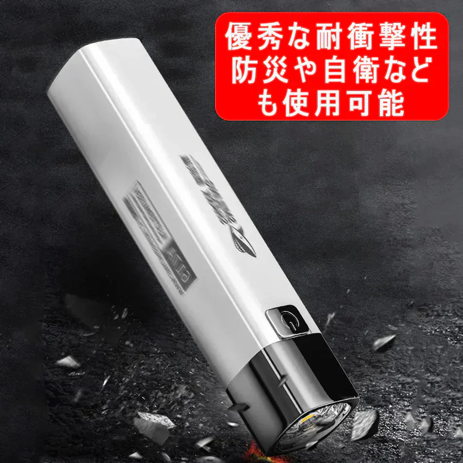 懐中電灯 小型 軍用 超高輝度  ledライト USB充電式 18650リチウム ハンディライト ミニ 軽量 明るい SOS点滅 防水 防災 地震 停電対策 携帯に充電が可能ですw132A(ホワイト)