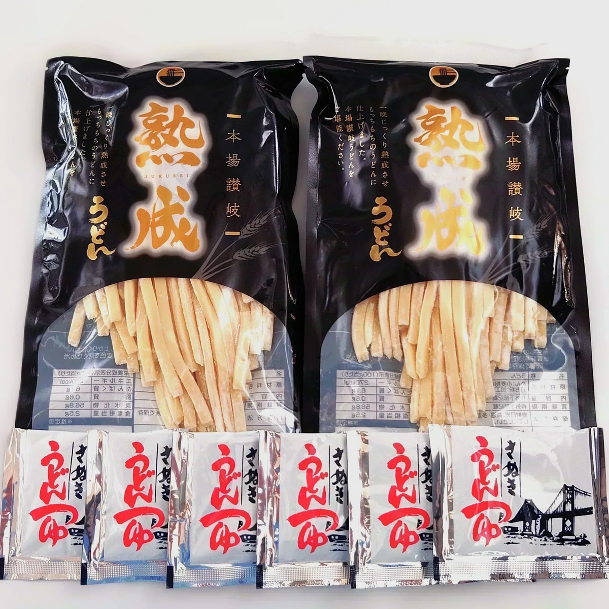 うどん 讃岐うどん 熟成うどん 約６人前 600g (300gx2袋) つゆ付き 送料無料 本場讃岐 純生熟成うどん 太麺 うどん お取り寄せ jukusei6-tuyu