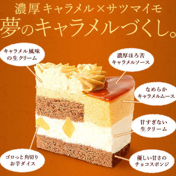 【Xmasケーキ】 ゴールデンキャラメルケーキ【おいもや】 4号・2～3人用 クリスマスケーキ XM