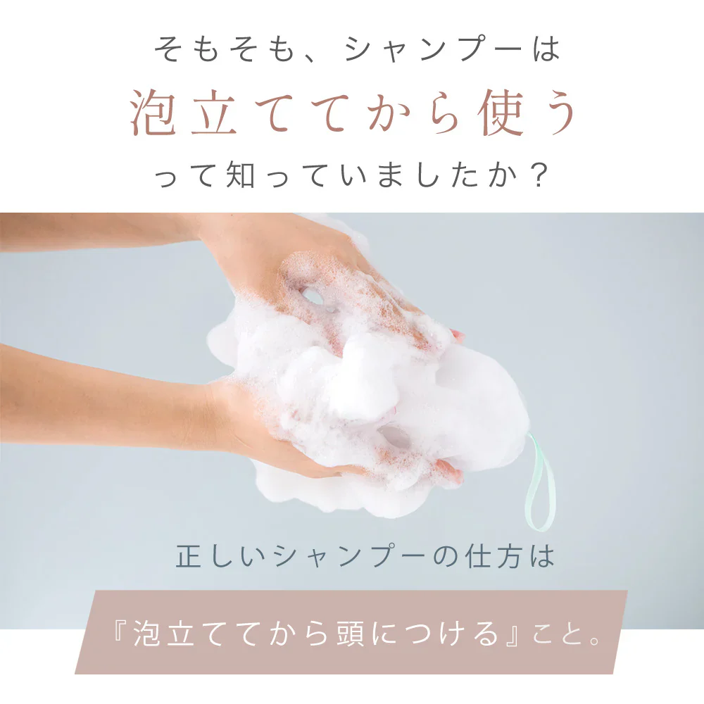 LUFT（ルフト）ケア＆デザイン シャンプー 専用 泡立てネット 6層構造 オーガンジー素材 肌想い 設計 シャンプーのための完全オリジナル 泡立てネット カンタン ヘアケア ダメージケア 抜け毛予防