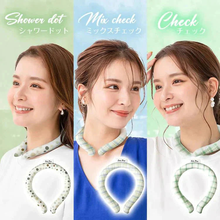 爽快リングW 「Lサイズ グリーン」 2層構造 28℃ 凍結 クール 長持ち 熱中症対策